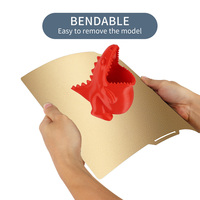 Mesin Printer 3D Bamboo Lab X1/P1P/A1, Plat Bangun PEI 257x257mm, Lembaran Baja Pegas Bertekstur Dua Sisi, Emas Ideaformer 216g