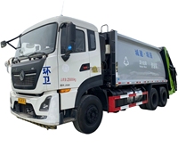 Camion benne compacteuse de déchets robuste de 20 mètres cubes avec double pompe, réservoir d'égouts et grande benne arrière à chargement par tombée