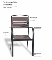 Tables et chaises de patio modernes, durables et imperméables avec structure en acier au carbone pour la cour, le jardin et le parc
