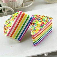 Jouet Squishy en forme de gâteau, modèle de simulation de gâteau triangulaire coloré à rebond lent, jouet anti-stress pour enfants, vente chaude