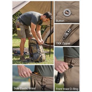 FOXA Men's Cargo Shorts 100% Polyester Quick Dry Relaxed Fit Work Utility Shorts With 8 Pockets - Product Image 5