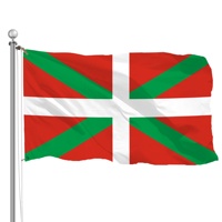 Drapeau du Pays Basque en polyester de qualité supérieure, 3x5 pieds, imprimé, bannière régionale pour places publiques, protection UV, affichage en extérieur