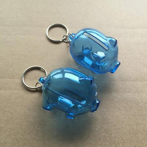 Llaveros de cerdito de plástico transparente personalizados con marca, para regalo bancario, con monedero y anillas para llaves - Product Image 6