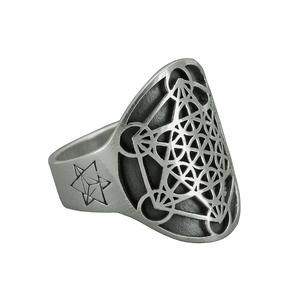 Haute Qualité Hommes Géométrie Sacrée <span class=keywords><strong>Sceau</strong></span> Salomon Kabbale Amulette Anneau 316l En Acier Inoxydable <span class=keywords><strong>Metatron</strong></span> Cube Anneaux <span class=keywords><strong>De</strong></span> Mode - Product Image 5