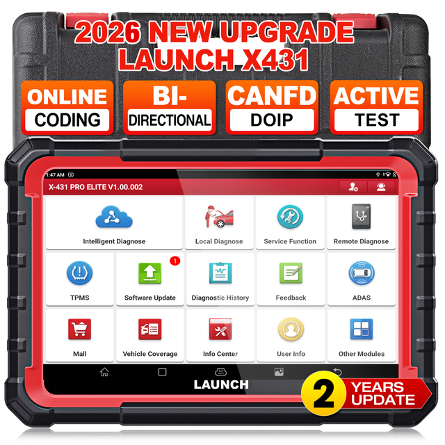 LAUNCH X431 PRO ELITE Full System Car Diagnostic Tool OBD2 Scanner Bi-directional ECU Coding Scan Tool