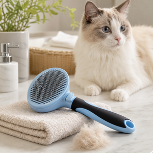 Cepillo de Masaje 2 en 1 Personalizado para Perros y Gatos y Peine para Eliminar el Pelo / Cepillo para el Cuidado de Gatos - Adecuado para Mascotas Peludas y de Pelo Largo - Product Image 1