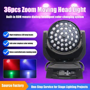 Projecteur LED 4-en-1 avec lentille, 36 LED, faisceau zoom, contrôle DMX512/sonore pour salles de mariage et de réception - Product Image 2