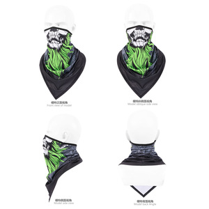 Écharpe triangulaire respirante en soie glacée, motif tête de mort, unisexe, pour le cyclisme et la pêche en extérieur, cache-cou - Product Image 1