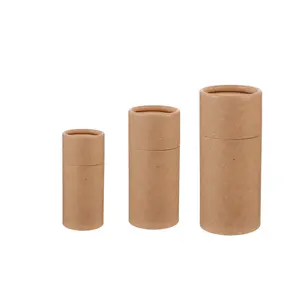 Eco friendly round kraft paper core paper cylinder cardboard paper cans perfume cosmetics deodorant packaging container
