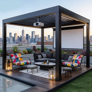 Pergola bioclimatique en aluminium imperméable pour jardin, couverture extérieure automatique en aluminium imperméable - Product Image 1