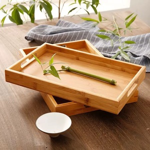 Bandeja Rectangular de Bambú con Asa para Uso Comercial en Restaurantes - Product Image 1