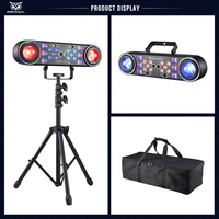 7in1 LED DJ effet lumière lampe UV DMX RGBW Halo anneau boule magique stroboscopique Laser Par lumière avec support de trépied