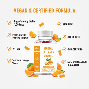 Kangherb Vente en gros Meilleur prix Stimuler le métabolisme Augmenter le collagène de la peau Gummies de collagène marin - Product Image 3
