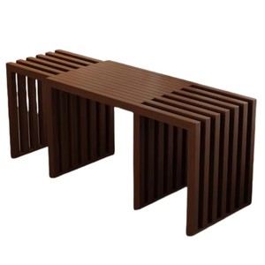 Ensemble <span class=keywords><strong>de</strong></span> table à manger télescopique extensible en bois <span class=keywords><strong>de</strong></span> frêne massif <span class=keywords><strong>de</strong></span> style rétro, table à manger rectangulaire haut <span class=keywords><strong>de</strong></span> gamme pour plusieurs personnes, idéale pour <span class=keywords><strong>les</strong></span> villas - Product Image 5