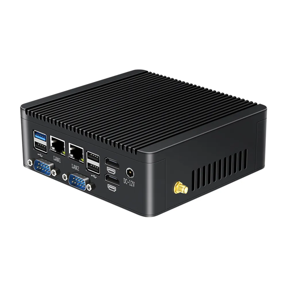 3G/4G Lte Iot Industriële Mini Pc Intel Celeron J4125 Dual Nic Rj45 Rs232/Rs485 Com Dual 4K Fanless Computer Windows 11 Pro 8Xusb