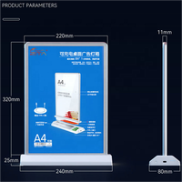 Cadre d'affichage LED double face rechargeable A4/A5 pour affiches et menus, éclairage LED de table A4