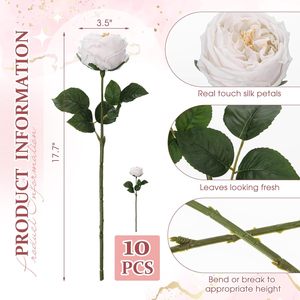Real Touch Peonies <b>Artificial</b> <b>Flowers</b> with Long Stem Look Real Fake <b>Flower</b> for Valentines Wedding Party Home Kitchen Decor - Product Image 3
