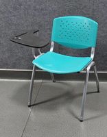 Chaise de bureau ergonomique en plastique avec siège en tissu noir, design contemporain, empilable, pour la maison, le bureau et l'école