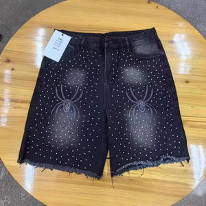 Peeqi DK0090 été 2025 nouvelles femmes Vintage Denim Shorts Street Wear strass gland mode <span class=keywords><strong>jean</strong></span> Denim Shorts pour dame femmes - Product Image 3