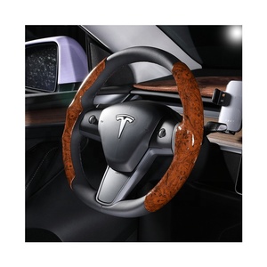 Est-cubiertas de cuero para volante de coche, accesorios de interior de gamuza de lujo para Tesla modelo 3 y, venta al por mayor - Product Image 2
