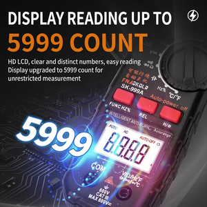 ที่หนีบ SK-999A เครื่องวัดแรงดันไฟฟ้าดิจิทัล600V 600A LCD AC DC - Product Image 3