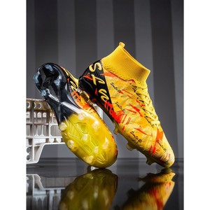 Football Shoes Mid Calf PU Upper Cotton Lining <b>Rubber</b> Sole For Teenagers Men Sports Training All Season New Style - Product Image 2