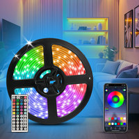 Bande LED RGB Joystar 24V 25m (82ft) 4848 sans chute de tension, rouleau unique, contrôle par application, changement de couleur, adaptateur UE, vente en gros