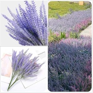 Popular decoración interior al aire libre artificial planta de plástico al aire libre arbusto artificial Dolly color lavanda - Product Image 6