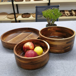 Anpassbare nachhaltige Akazien holz Rühr schüsseln Salat Kokosnuss löffel <span class=keywords><strong>Set</strong></span> Natur Holz Servier schale für Party Food Service Tools - Product Image 1