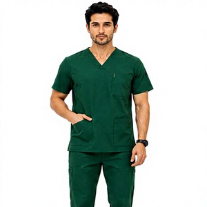 Ensemble de blouses médicales respirantes pour hommes, pantalon jogger, uniforme d'hôpital pour médecins et infirmières, logo personnalisé, extensible, spandex, confortable et durable - Product Image 1