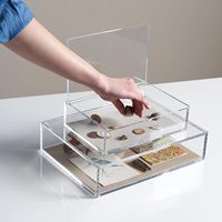 Boîte à rabat en acrylique transparente sur mesure pour l'organisation de bureau