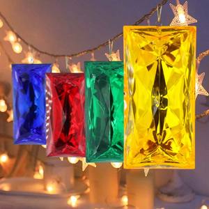 Рождественские Зеркальные прямоугольные драгоценные камни подвесные украшения Рождественская елка Стразы бриллианты подвесные домашний подарок украшение для вечеринки - Product Image 1