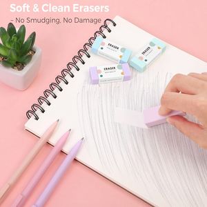 Ensemble de crayons mécaniques 0,5 mm 0,7 mm avec 360 recharges de mine HB, <span class=keywords><strong>4</strong></span> gommes pastel, outils de dessin de haute qualité pour l'école et le bureau - Product Image 4