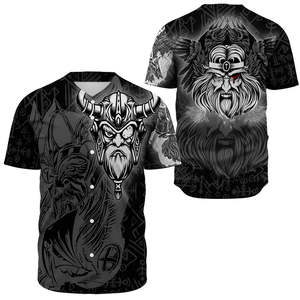 <strong>Viking</strong> Odin Silver Custom <strong>T</strong>-<strong>shirt</strong> Men's Comfortable V-Neck Single-Breasted Baseball <strong>Shirts</strong> Wholesale Men's Short-Sleeved <strong>T</strong>-<strong>Shirt</strong> - Product Image 1