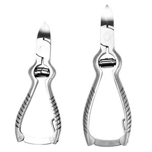 Cuticle Clipper Nipper Remover Professional Machine Double Spring Round Jaw Russian Stainless Steel Cuticle Nippers