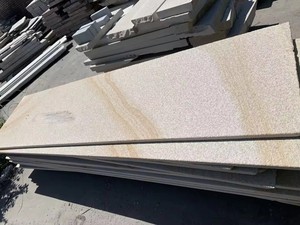 Dalles de pierre en <span class=keywords><strong>granit</strong></span> <span class=keywords><strong>beige</strong></span> avec veines jaunes rouillées, finition sablée, pour murs extérieurs, sols, terrasses, pavés - Product Image 5