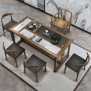 Juego de Mesa de Centro y Sillas de Roble Moderno al por Mayor, Estilo Chino Nuevo, Diseño Japonés para Sala de Estar Familiar, Mesa de Té de Madera - Product Image 2