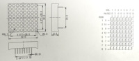 Afficheur LED matriciel 8x8 points, pixel 3mm, lumière bleue, haute luminosité, pour affichage de caractères industriels, module indicateur