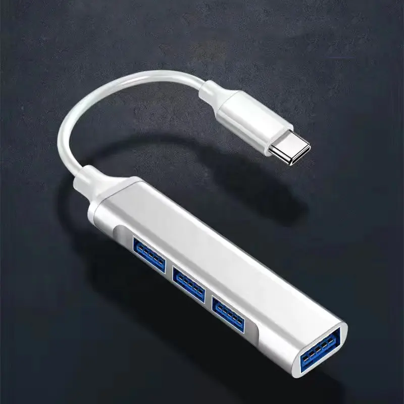 Stasiun Dok 4 Port USB 2.0 Hub USB 3.0, Hub PC Adaptor Port USB C 4 In 1 untuk Macbook Pro
