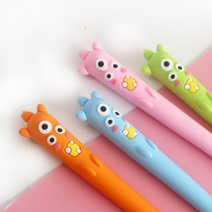 Stylo Gel Silicone Créatif O&Q Kawaii 0,5 mm Noir Bleu – Design Monstre Mignon Préféré des Enfants, Matériau Caoutchouc pour Papeterie - Product Image 2