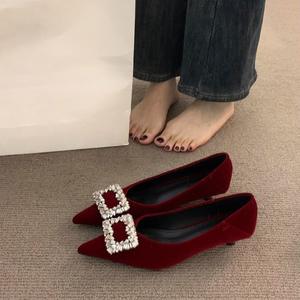 Chaussures à talons hauts pour femmes, style coréen, tendance de la mode, talon épais, plateforme imperméable, cuir de vachette de première qualité, noir, chaussure unique - Product Image 4