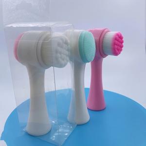 جل السيليكا فرشاة تنظيف بشعيرات لينة محطة تنظيف فرشاة تنظيف الوجه المزدوجة ثلاثية الأبعاد فرشاة تنظيف يدوية للتنظيف العميق - Product Image 5