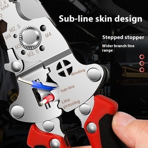 Multifuncional DIY Industrial Grade 420J2 14 in-1 de aço inoxidável Folding Wire Stripper Built-In <span class=keywords><strong>Tester</strong></span> tensão personalizável - Product Image 3