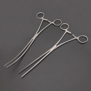 Pinzas Intestinales de Acero Inoxidable con Cabezas Rectas y Curvas, Ranuras Diagonales, para Instrumentos Quirúrgicos Veterinarios para Gatos, Reutilizables - Product Image 1