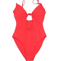 ออกแบบบราซิลชุดว่ายน้ำชิ้นเดียวสีแดงที่เป็นของแข็ง Repreve ผ้าหญิงชุดว่ายน้ำสำหรับผู้หญิง