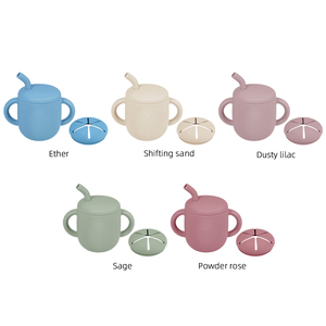 Nouvelle conception de tasse en silicone 2 en 1 pour bébé, ensemble d'alimentation en silicone pour bébé - Product Image 3
