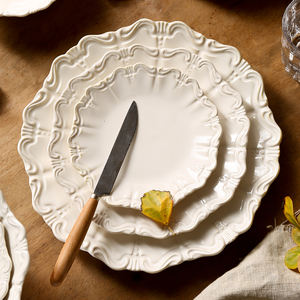 Vaisselle en céramique blanche de qualité alimentaire résistante à la chaleur, taille personnalisée en usine, assiettes de service pour le dîner - Product Image 1