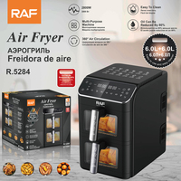 Friteuse à air numérique intelligente RAF R.5284, nouveau design, double capacité 6L+6L, pour une cuisine saine, appareil électroménager