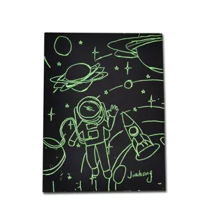 Büyülü boyama etkinlik kitabı Scratch kağıt Stencil sanat setleri çocuklar için sihirli gökkuşağı cence lukids Scratch sanat kartları