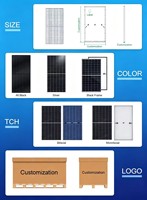 Panneau solaire monocristallin demi-cellule 450W tout noir, module photovoltaïque pour système d'irrigation hors réseau agricole